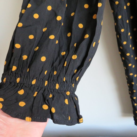 BeachLunchLounge Women’s Dress Polka Dot Shirred Long Sleeves Dress XL - Picture 4 of 12